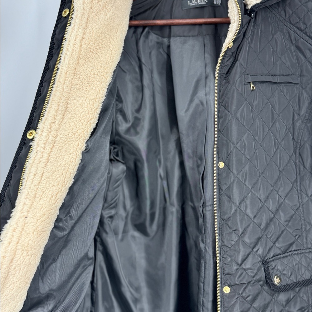 Ralph Lauren black quilted mid length winter jacket - Picture 6 of 13